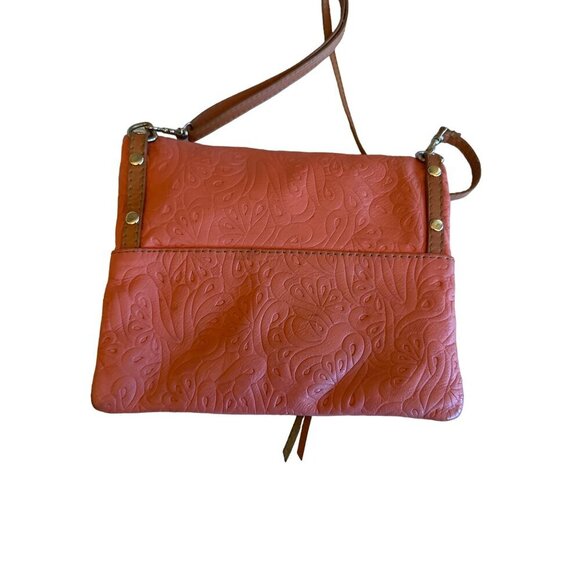 Embossed Faux Leather Crossbody Bag With Adjustable Strap & Zip Closures - Picture 3 of 5